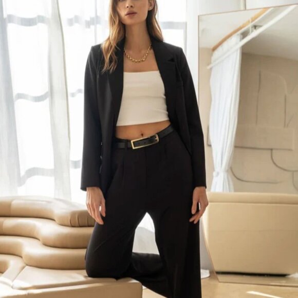 THE WORKSHOP GIRLBOSS ANDREA SET BLAZER - BLACK - Picture 4 of 5